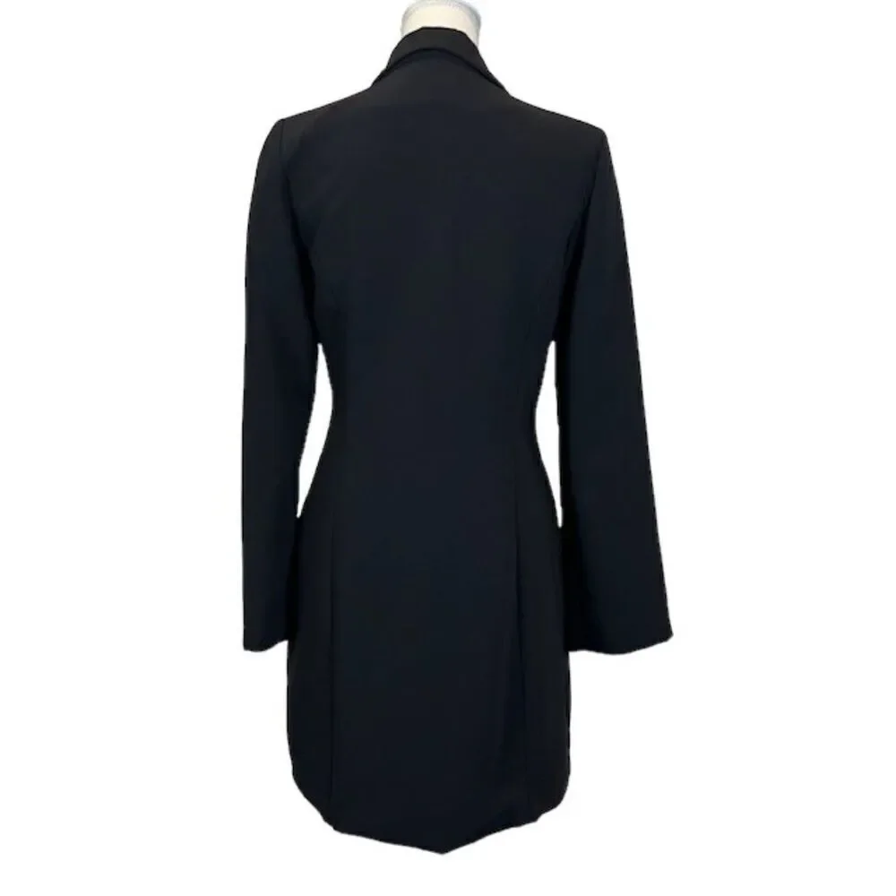 Amanda Uprichard Antwerp Blazer‎ Dress Sexy Slit Arms Collared Black Size Small